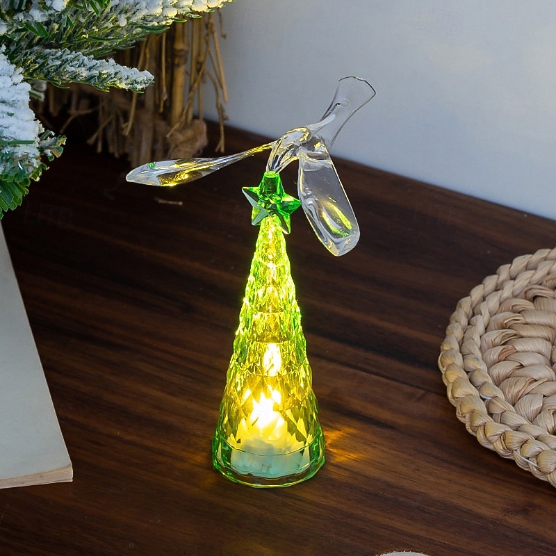 1 Pc 13CM Christmas decoration mini luminous crystal flying bird Christmas tree LED night light desktop decoration ornament light AG10 * 3 battery 2025 - CAD $3.99 –P4