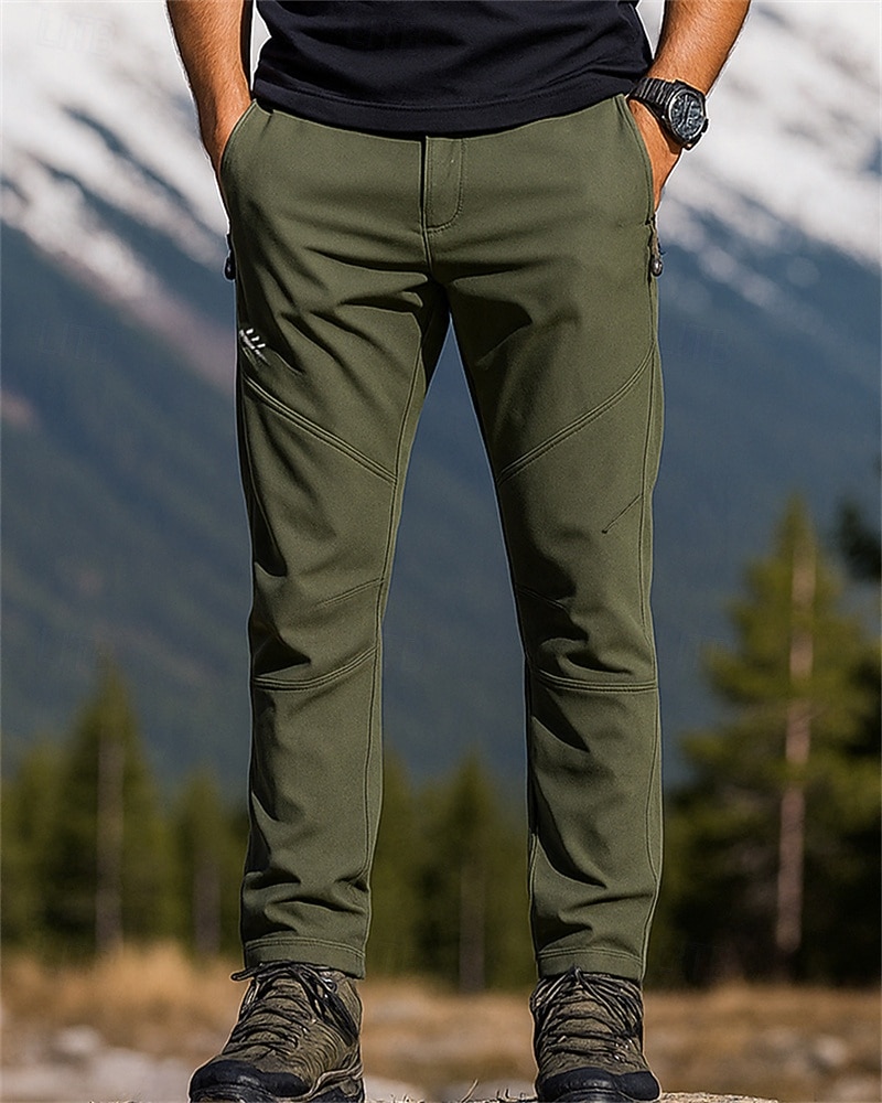בגדי ריקוד גברים מכנסיים לטיולי הליכה מכנסיים רכיבה על אופניים מעיל חורף מכנסי פליסה חורף סתיו חיצוני רגיל עמיד למים עמיד חם מכנסיים כיס ירוק צבא אפור כהה 2026 - $36.99 –P3