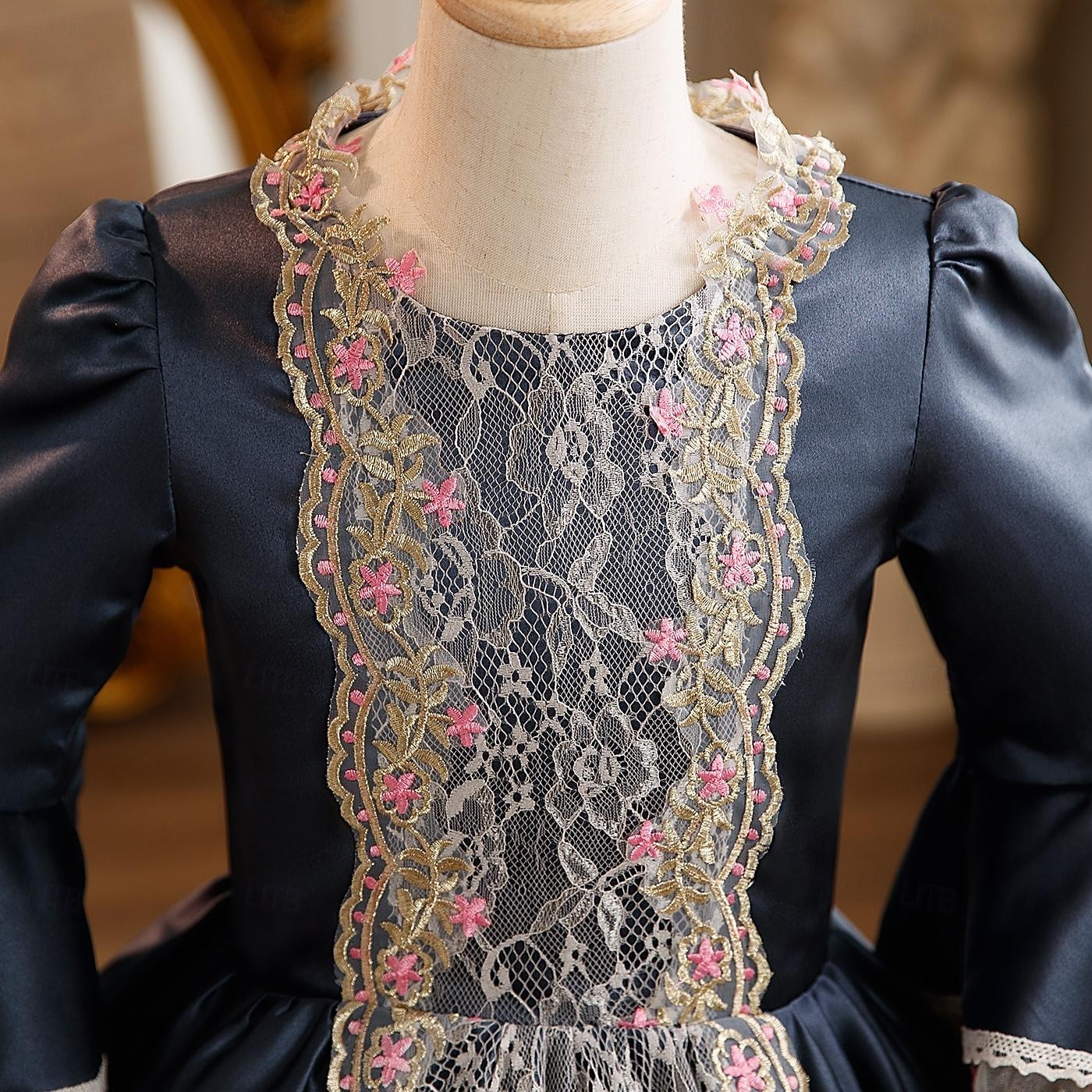 Rokoko Viktorianisch Steampunk Maxi Partykostüm Zubehör Glockenärmel Prinzessin Schleife Retro Ballkleid Spitzkragen Kostüm Mädchen königlich Weihnachten Halloween Karneval Maskerade Hochzeitsfeier 2026 - $108.99 –P4