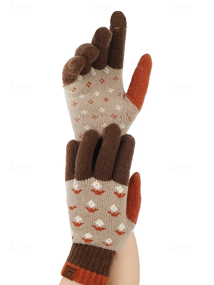 gants d'hiver tricotés pour femmes avec fonction écran tactile, mitaines en laine chaudes en plusieurs couleurs, cadeau de Noël pour l'extérieur, vêtements décontractés et de vacances de 2025 ? $14.99 –P4