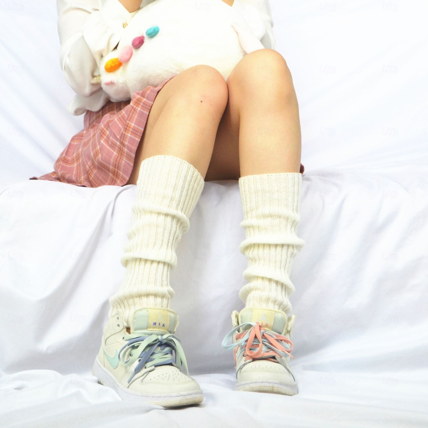 Stickade benvärmare och knästrumpor för kvinnor, höst- och vintermode neon akrylleggings, snygga långa strumpöverdrag, varma stickade plagg i koreansk stil för damer 2026 - $9.99 –P11