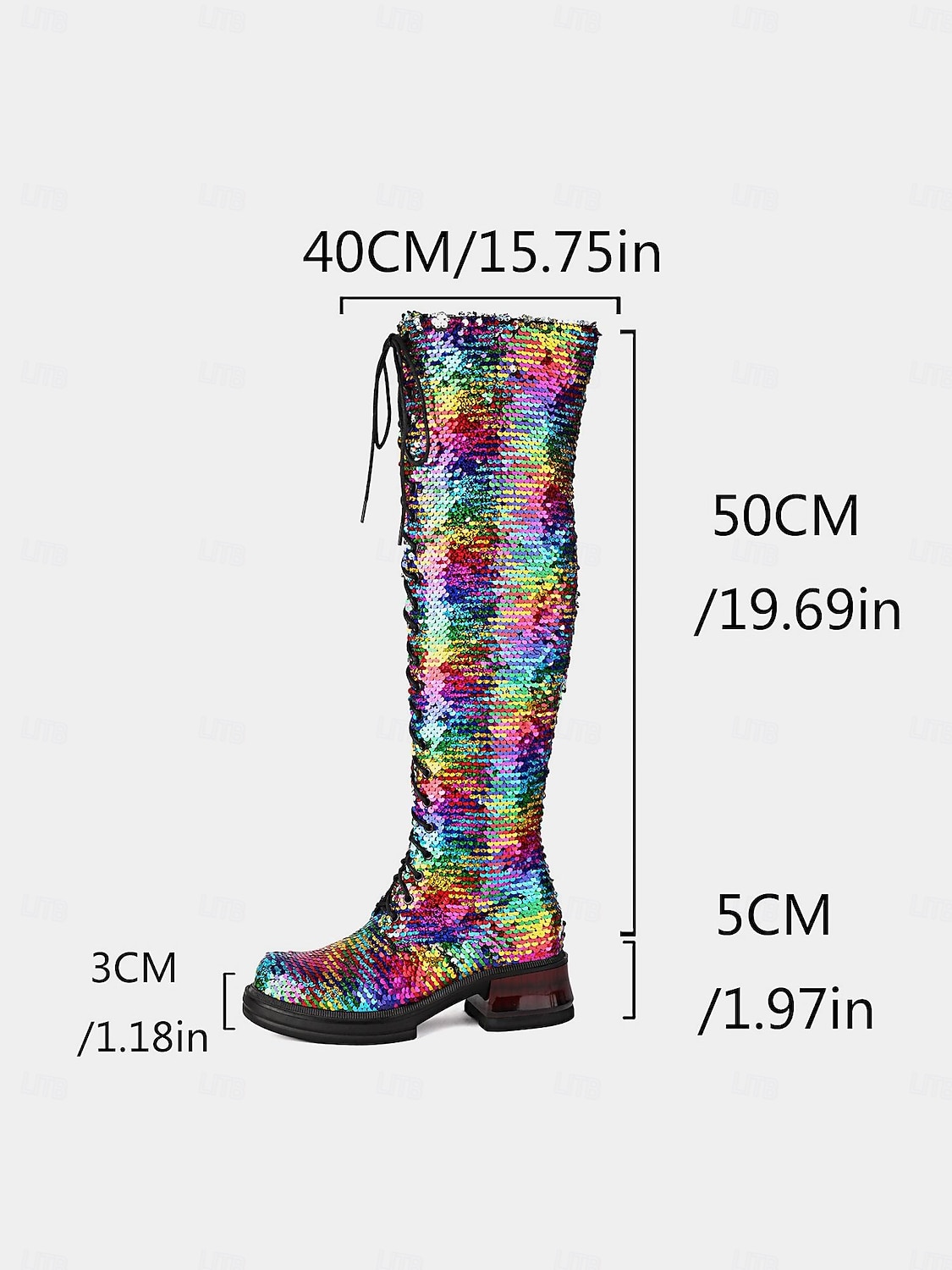 türkisfarbene, kniehohe Schnürstiefel für Damen mit Pailletten – glitzernde Party-Schuhe im Combat-Stil für das Nachtleben und Club-Outfits 2026 - $99.99 –P1