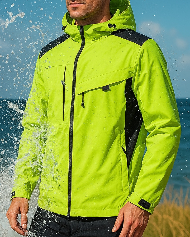 Men's Windbreaker Softshell Jacket Hiking Jacket Outdoor Waterproof Windproof Hiking Outfits Hiking Clothes Spring Autumn / Fall Top Fishing Camping / Hiking / Caving Running Solid Color Black Army 2026 - $53.99 –P3