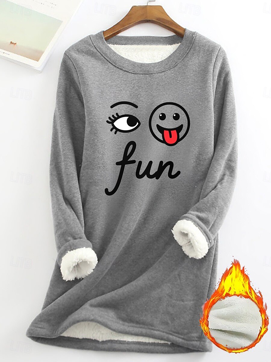 Pull-over pour femme, sweat-shirt graphique, chaud, décontracté, duveteux, manches longues, col rond, régulier, streetwear, décontracté, jaune, rose, rose foncé, bleu, gris, printemps, automne, hiver de 2025 ? $23.99 –P7