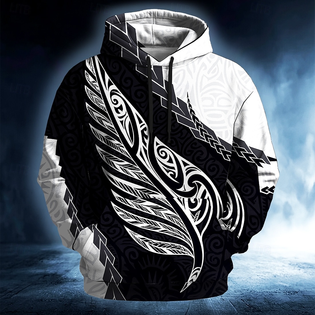 Ανδρικά Φυλής Φούτερ με Κουκούλα Πουλόβερ Etnic Vintage ρετρό Μακρυμάνικο Στρογγυλή Ψηλή Λαιμόκοψη ΕΞΩΤΕΡΙΚΟΥ ΧΩΡΟΥ Streetwear Μαύρο Λευκό Κορδόνι Φθινόπωρο Χειμώνας Σχεδιαστής Τ M L XL XXL XXXL 2026 - $28.99 –P2