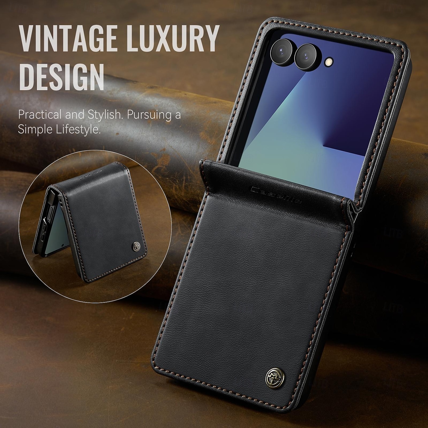 Handy Hülle Handyhüllen Für Samsung Galaxy Z Flip 7 Magnetische Adsorption Brieftaschenhülle Magnetisch Vollschutz Ständer TPU PU-Leder 2026 - $15.99 –P11