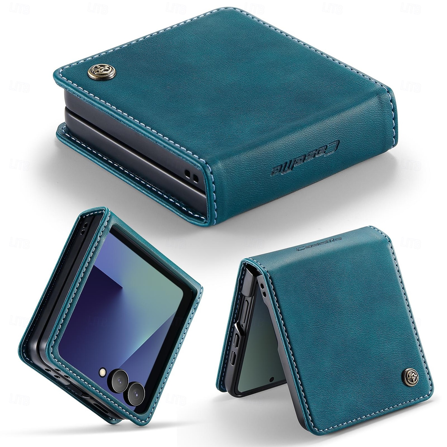 Handy Hülle Handyhüllen Für Samsung Galaxy Z Flip 7 Magnetische Adsorption Brieftaschenhülle Magnetisch Vollschutz Ständer TPU PU-Leder 2026 - $15.99 –P3