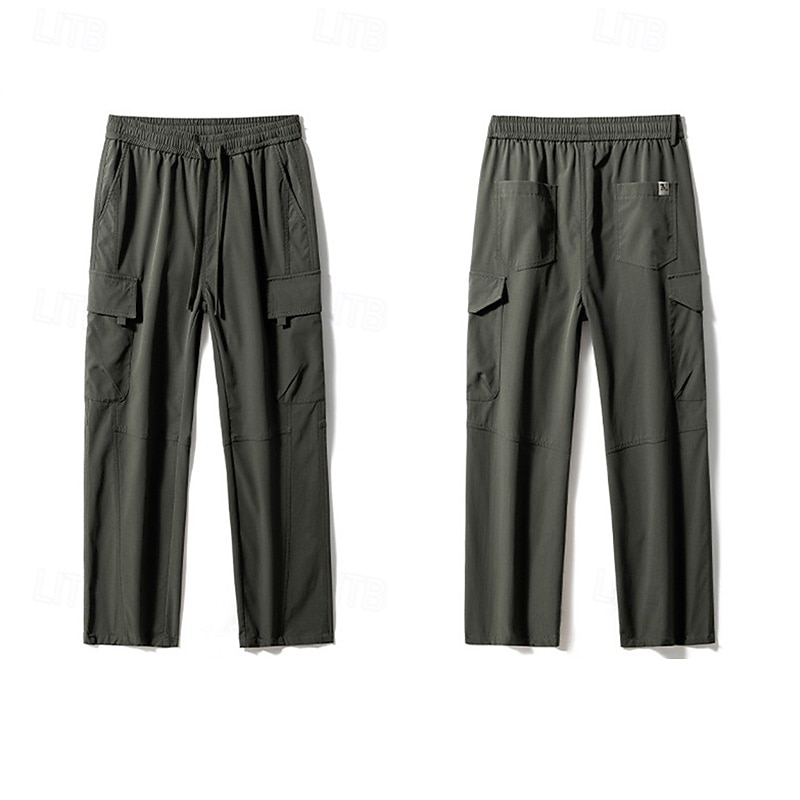 Per uomo Pantaloni Cargo Pantaloni Coulisse Elastico in vita Multi-tasche Semplice Indossabile All'aperto Quotidiano Campeggio & Escursionismo Moda Classico Nero Verde militare del 2025 a $17.99 –P8