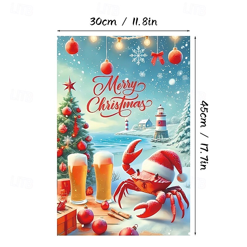 Julehageflagg Utendørs Vinter Hage Dekorasjon Banner med Snømann Design Ferie Hjem Porte Flagg Sesongbasert Plen Dekor Utendørs Bruk 2025 - $4.49 –P5