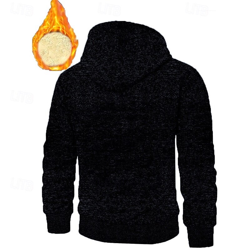 Voor heren Trui met capuchon Hoodie met volledige rits Sherpa Fleece Hoodie Spijkerbroekblauw Zwart Marineblauw Donkergrijs Capuchon Effen Lapwerk Sport & Outdoor Dagelijks Feestdagen Polyester 2026 - $28.99 –P11