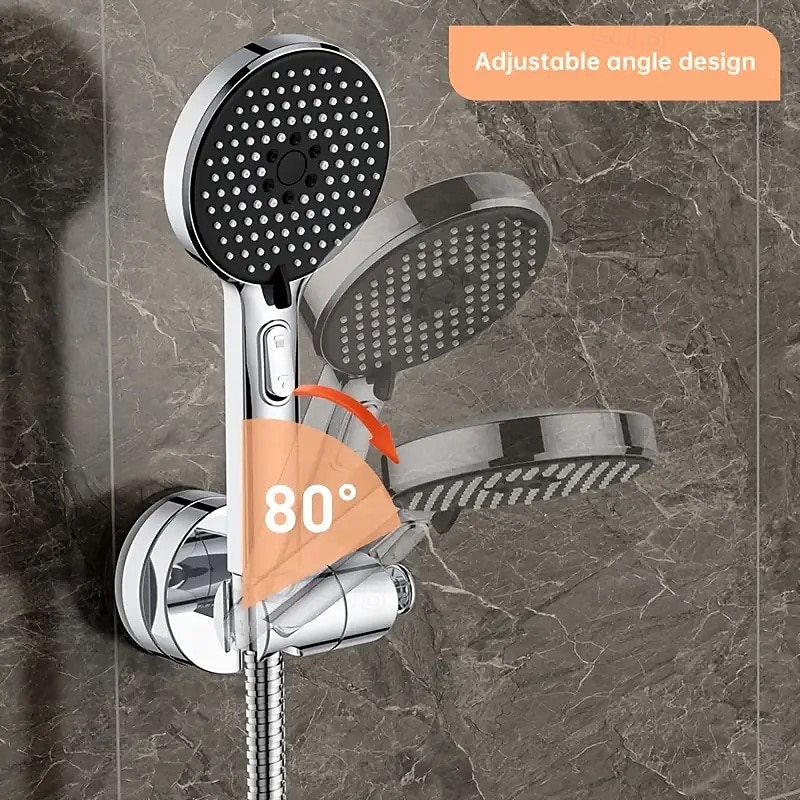 Supporto per soffione doccia regolabile da 2 pezzi, supporto per soffione doccia portatile con ventosa rimovibile, ganci, angolo regolabile &supporto per soffione doccia in altezza del 2025 a $12.99 –P5