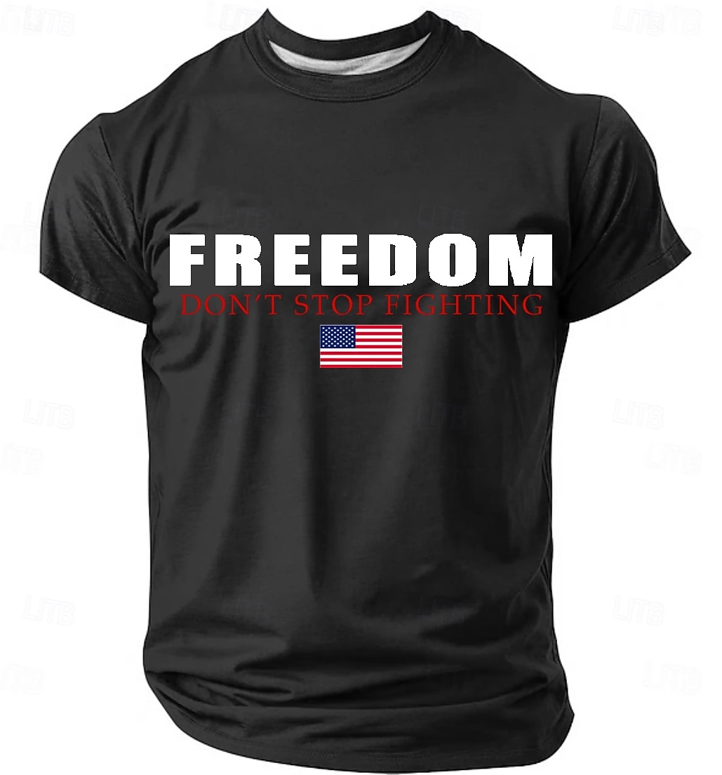 2026年 2026年7月4日 250周年追悼日 メンズ 3Dプリント 米国旗 クルーネック 半袖 Tシャツ 日常 ストリート  コレクション – $19.49 –P1