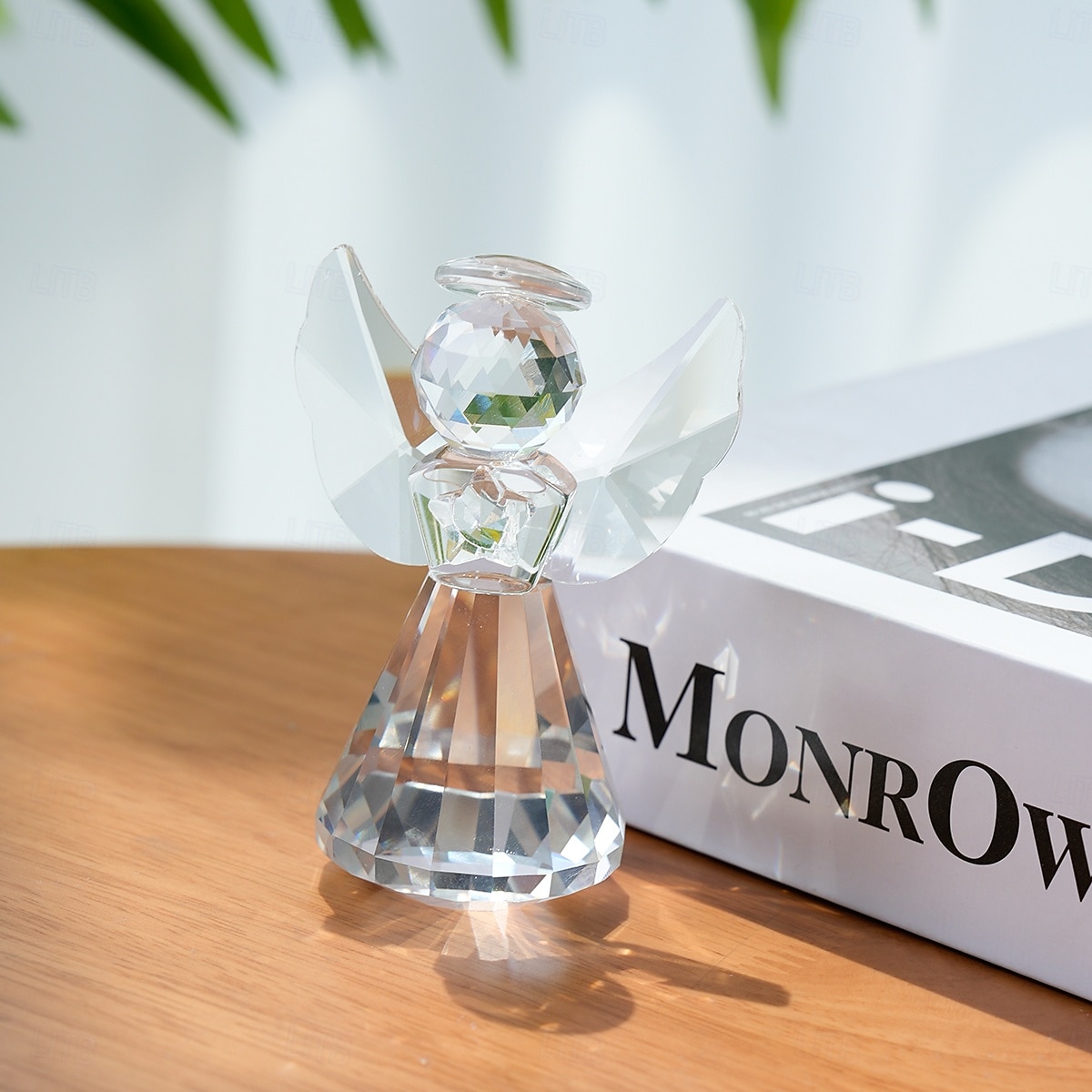 1 kpl kristalli enkelinmuotoinen koristeellinen käsityö ikkunalaudalle prisma valoa vangitseva koristeellinen auringonsieppari koriste-esineet sopivat festivaali- ja juhlakoristeluun kodinsisustukseen 2026 - $13.49 –P5