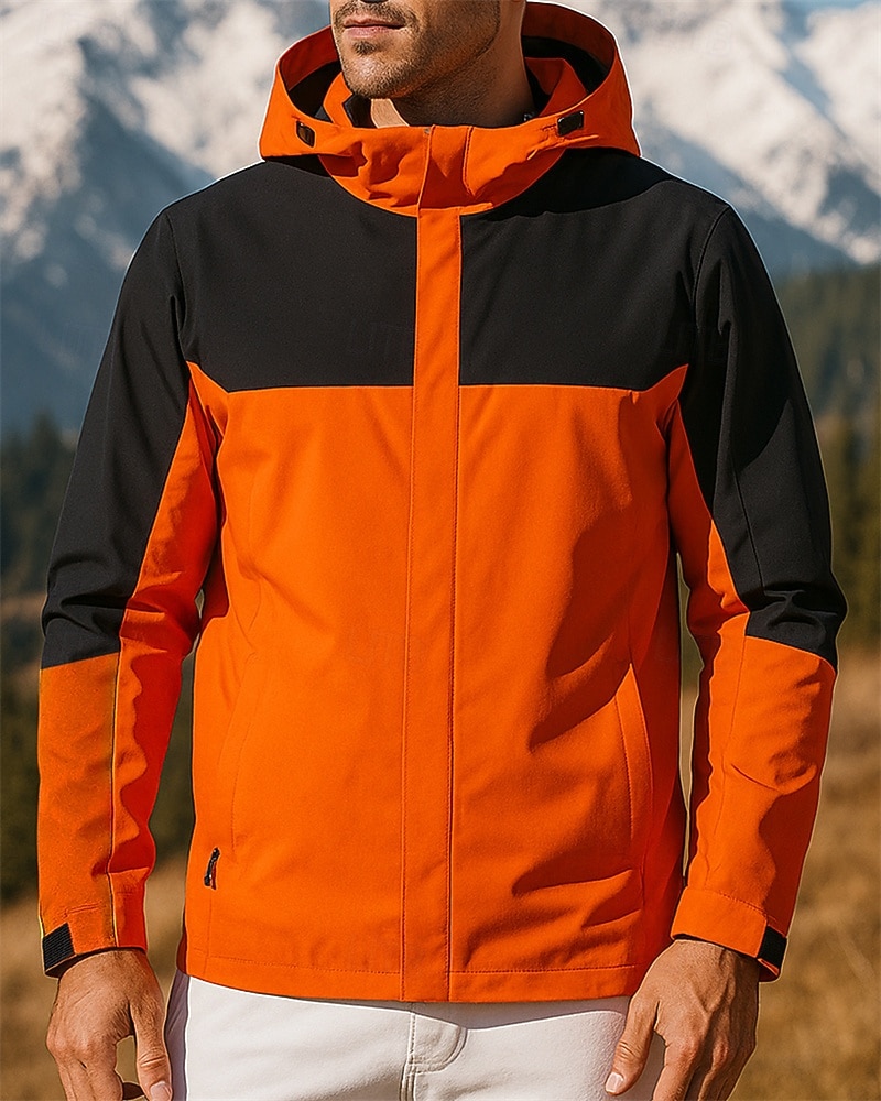 Herren Windjacke Wanderjacke Regenmantel Außen Wasserdicht Winddicht Wanderoutfits Wanderbekleidung Frühling Herbst Jacke Jagd Angeln Camping / Wandern / Höhlenforschung Dunkelgrau Rot Blau 2025 - $32.99 –P2