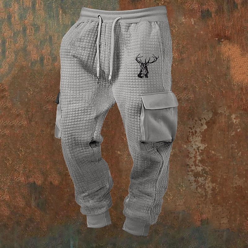 Męskie Spodnie dresowe Uprawiający jogging Spodnie Spodnie waflowe Ściągana na sznurek Kieszeń Elastyczny pas Jeleń Komfort Codzienny Sporty na świeżym powietrzu Moda Codzienny Wino Khaki Średnio 2026 - $22.99 –P3