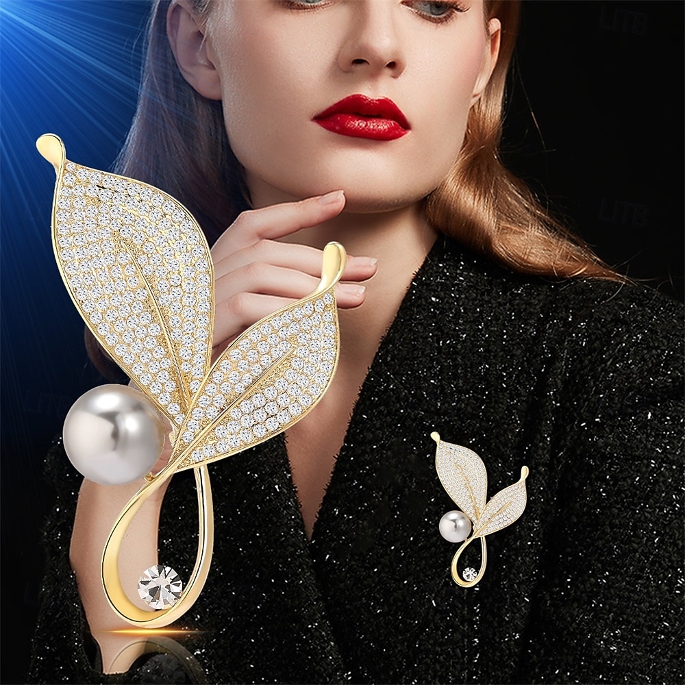 Brože Klasika Retro Geometrické List Elegantní Módní Roztomilý Brož Šperky Zlatá Pro Svatební Párty Dar Zásnuby Maturitní ples Festival 2025 - $24.99 –P3