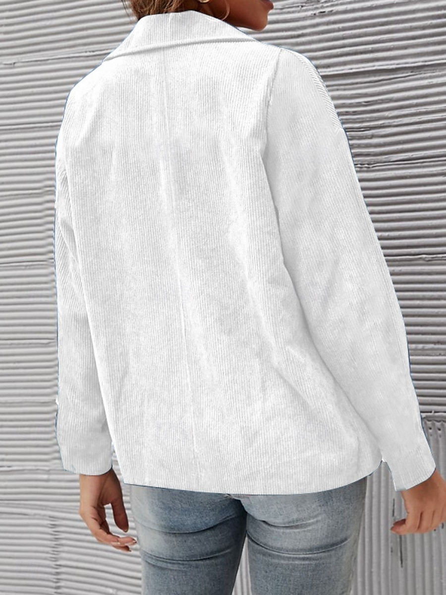 Γυναικεία Casual Jacket Άνετο Αναπνέει Τσέπη Κουμπιά Καθημερινό Σκέτο Διακοπές Δρόμος Causal Καθημερινά Ρούχα Μονόπετο Κανονικό Απορρίπτω Κανονικό Μακρυμάνικο Εξωτερικά ενδύματα Λευκό Θαλασσί Φούξια 2026 - $33.99 –P4