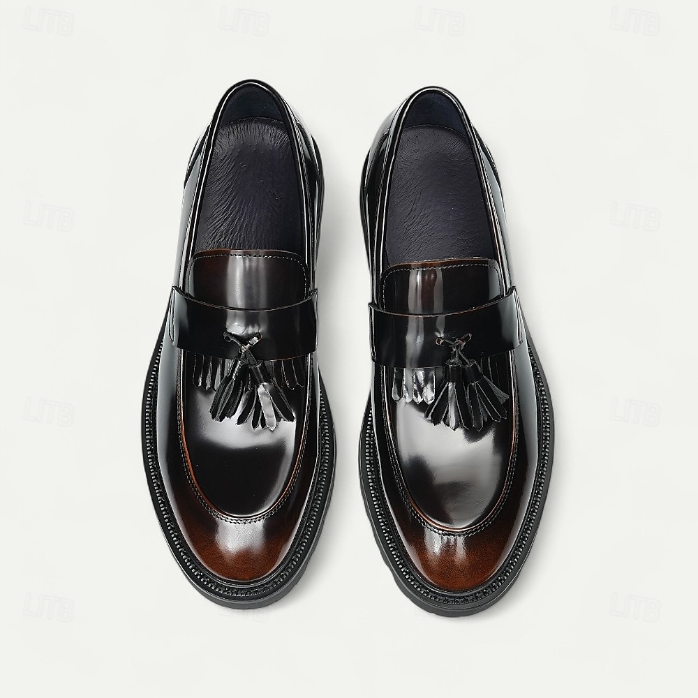 נעלי לוקס שחורות לגברים עם ציציות, נעלי עסקים קלאסיות, ללבישה במשרד, מסיבות ואירועים חצי רשמיים 2026 - €108.99 –P14
