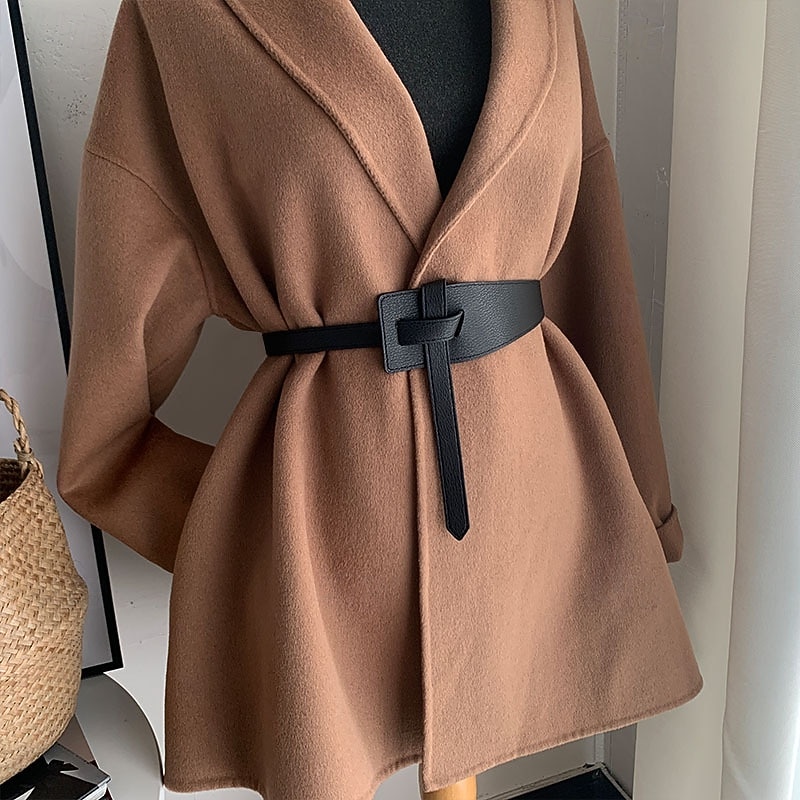 Damen Gürtel PU Schwarz Kamel Braun Beige Taillengürtel Straße Date Wochenende Einfarbig 2026 - $14.99 –P3