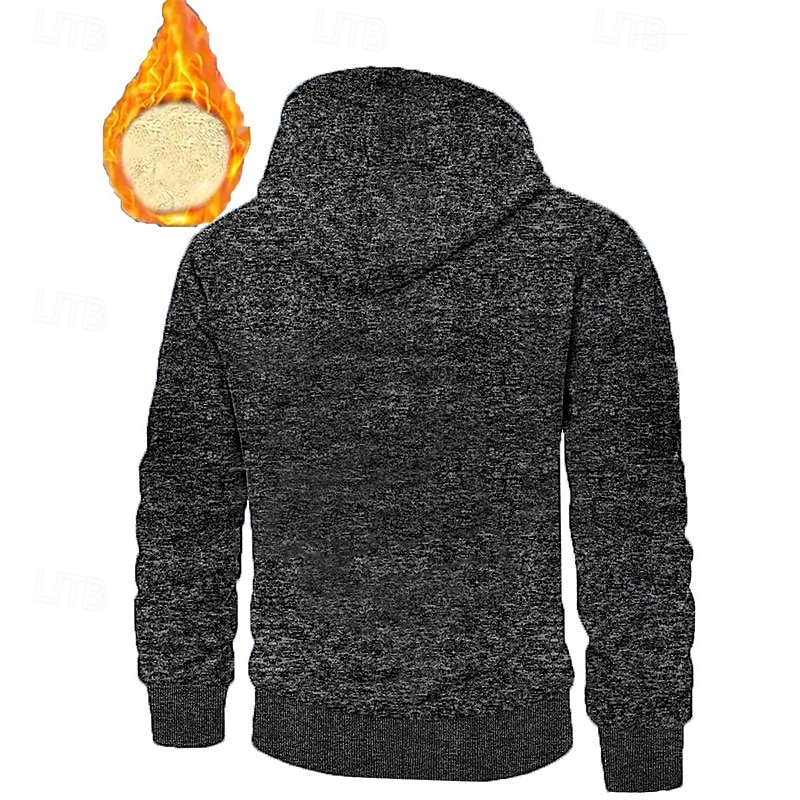 Voor heren Trui met capuchon Hoodie met volledige rits Sherpa Fleece Hoodie Spijkerbroekblauw Zwart Marineblauw Donkergrijs Capuchon Effen Lapwerk Sport & Outdoor Dagelijks Feestdagen Polyester 2026 - $28.99 –P7