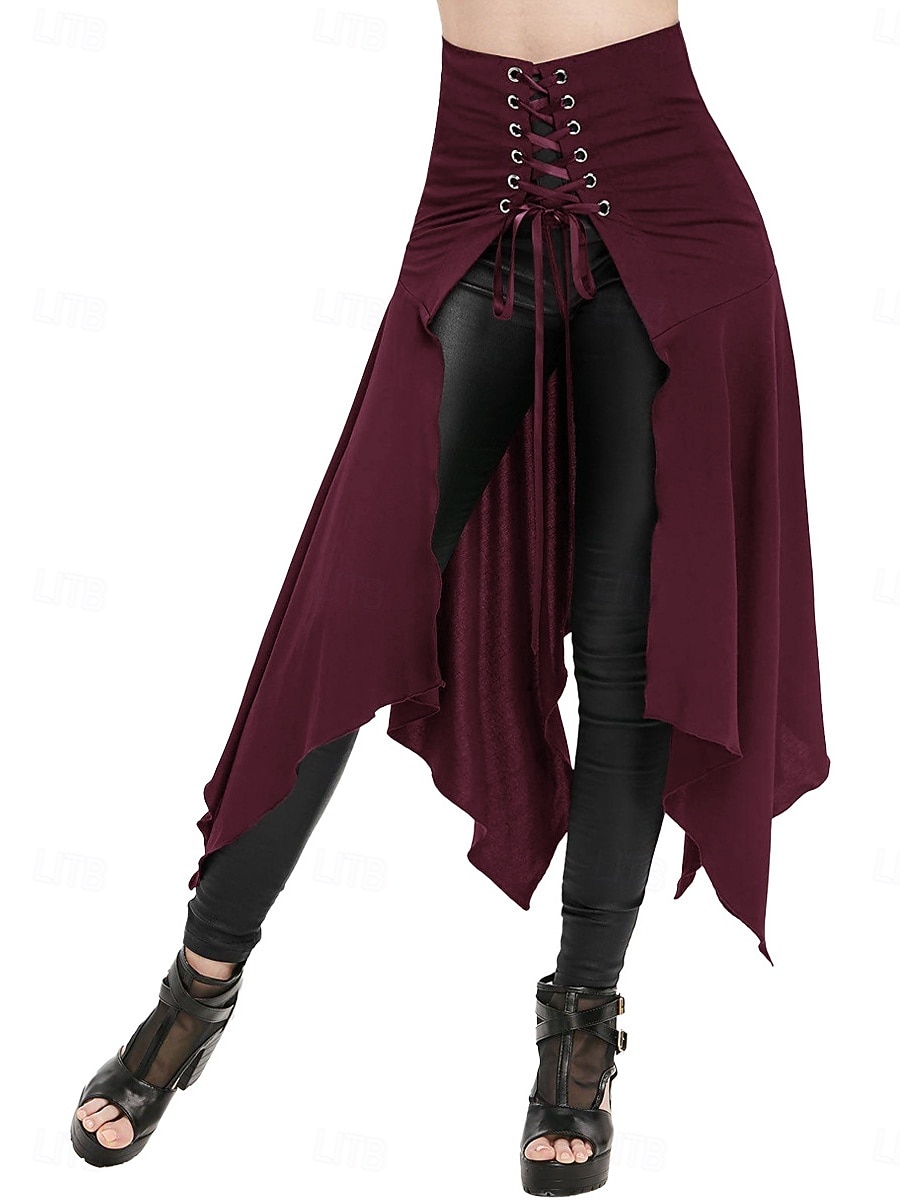 Per donna Vintage Principessa Casual Maxi Vita Alta Gonne Semplice Tasca Orlo asimmetrico Inelastico Quotidiano Feste Blu Vinaccia Nero Verde Primavera del 2026 a $21.99 –P1