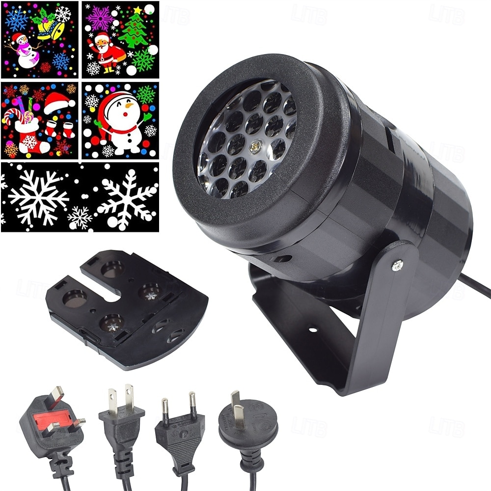 Projetor de natal com 16 padrões, decoração, iluminação interna, projetor laser de led, lâmpada de floco de neve, festa, ano novo, área externa, casa, jardim de 2026 por $17.99 –P7