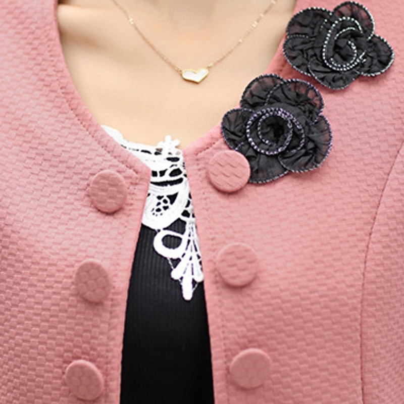 Mujer chaqueta Cómodo Botones Elegante Moda Exterior Plano Noche Casual Diario Fin de semana Cardigan Regular Cuello redondo Ajuste regular Manga Larga Ropa de calle Rosa Claro Negro Blanco Primavera 2026 - $22.99 –P6