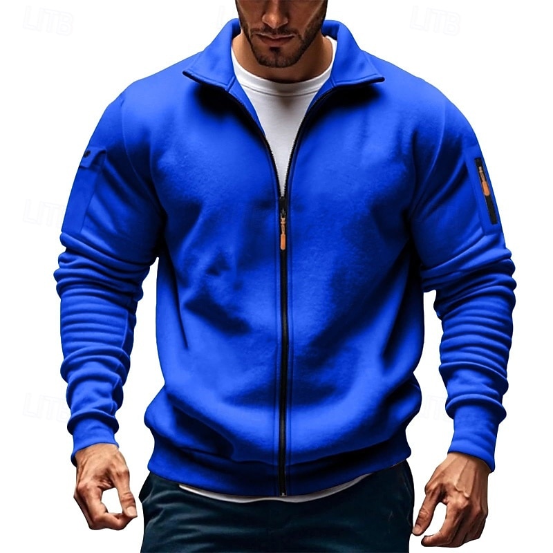 Per uomo Felpa con cappuccio Felpa con cappuccio a zip intera Felpa con cappuccio in pile Felpa con cappuccio tattica Nero Bianco Verde militare Rosso Borgogna Colletto Mao Semplice Cerniera Sport del 2025 a $27.99 –P4