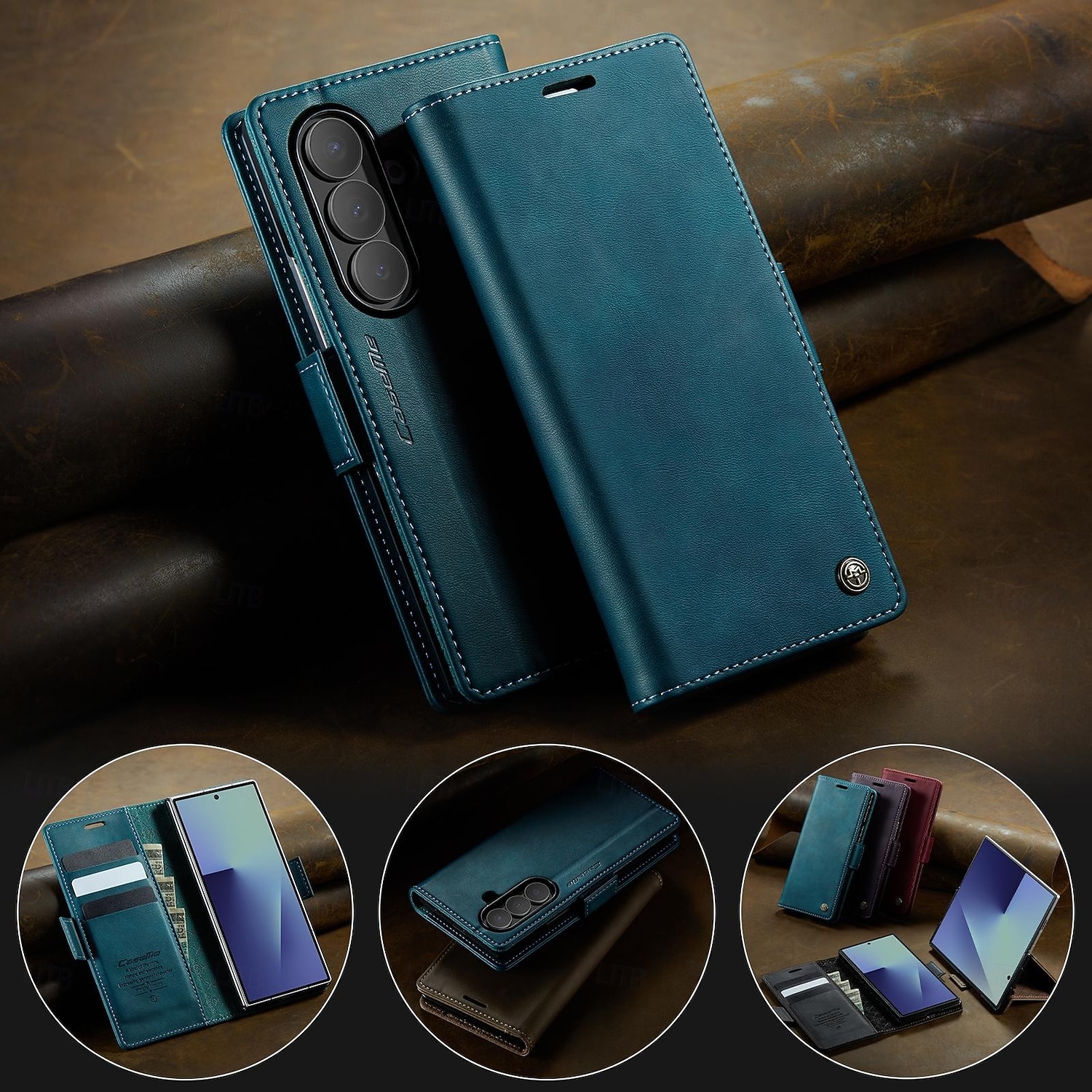 Phone Case For Samsung Galaxy Z Fold 7 Magnetic Adsorption Wallet Case Magnetic Full Body Protective Kickstand TPU PU Leather 2025 - $13.99 –P5