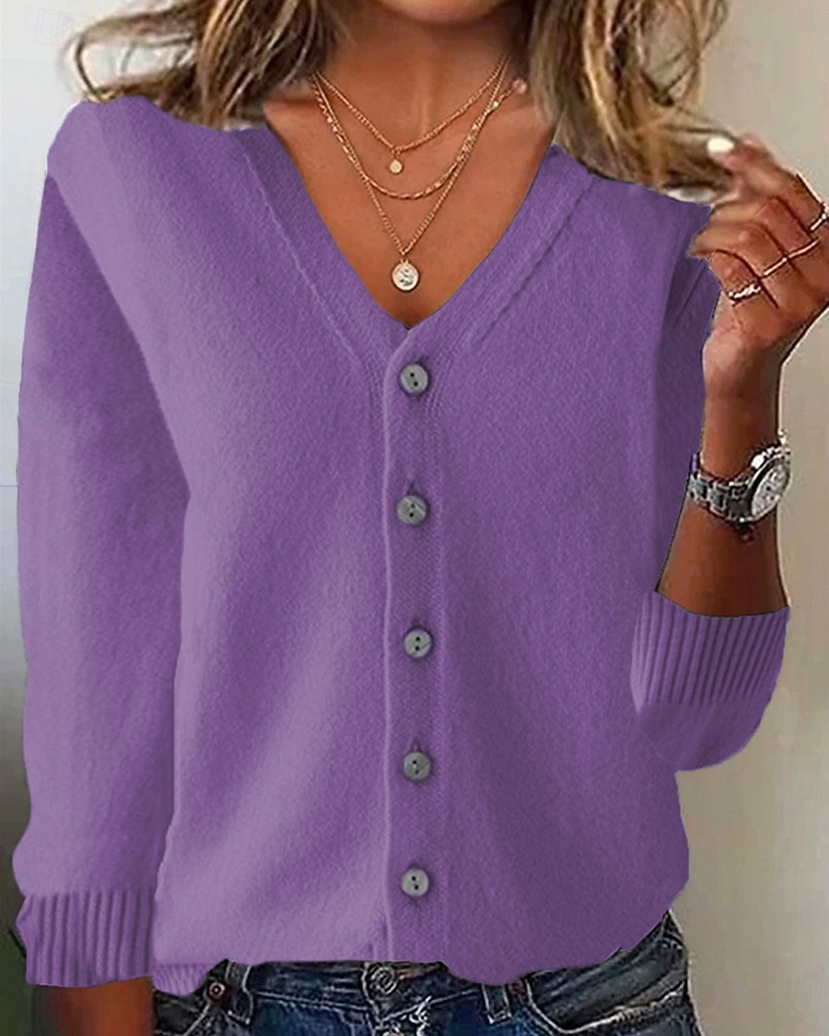 Per donna Felpa Cardigan Moda Streetwear Quotidiano Tinta unica A Coste Scollo a V Lavorato a maglia Manica Lunga Top Regolari Maglia Ferie Uscire Weekend Nero Bianco Autunno Inverno del 2025 a $9.99 –P16