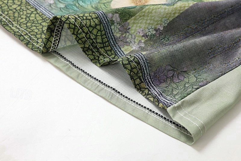 damebluse grafisk vintage daglig avslappet langermet v-hals vanlig topper tribal vintage designer grunnleggende trykk ferie gate ute daglig ferietrykk grønn sommer vår høst 2025 - $21.99 –P5