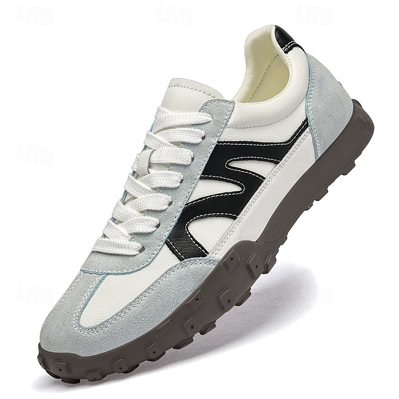 Baskets à lacets en similicuir pour homme, chaussures de sport rétro pour l'extérieur – confortables pour la marche, l'entraînement et le style décontracté de 2025 ? $59.99 –P3