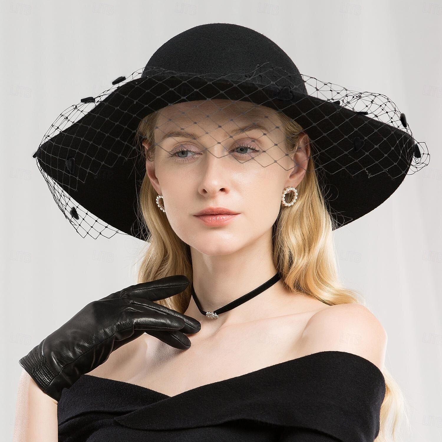 Hats 100% Wool Bowler / Cloche Hat Fedora Hat Wedding Ladies Day Elegant Wedding With Tulle Headpiece Headwear 2026 - $51.99 –P14