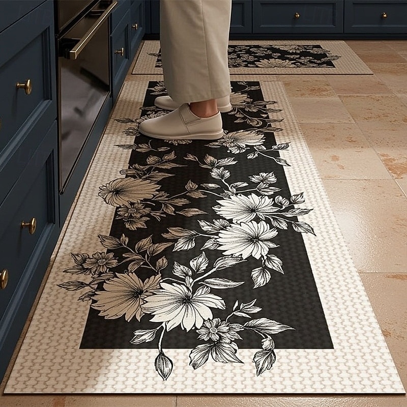 Tappeti da cucina di lusso in terra di diatomee color crema, ampia area, copertura totale, assorbente, resistente all'olio, asciugatura rapida, antiscivolo, tappeto da cucina, decorazione per la casa del 2026 a $9.49 –P2