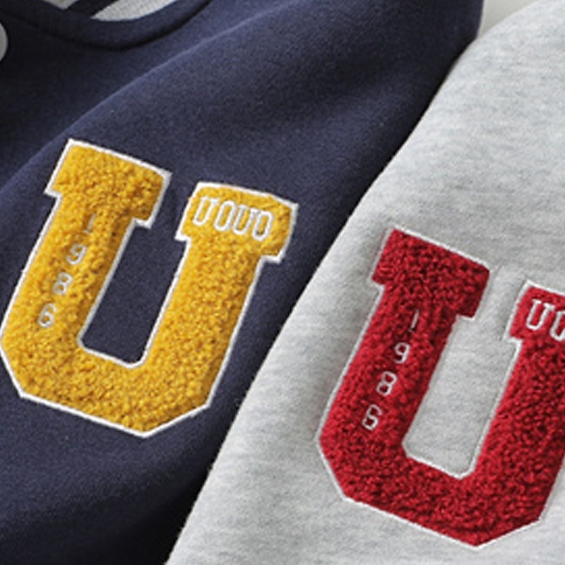 Barn Unisex Baseballjackor Ytterkläder Färgblock Långärmad Komfort Knappar Mjukt Täcka Utomhus Mode Dagligen Blå Grå Vår Höst 4 år + 2025 - $47.99 –P8