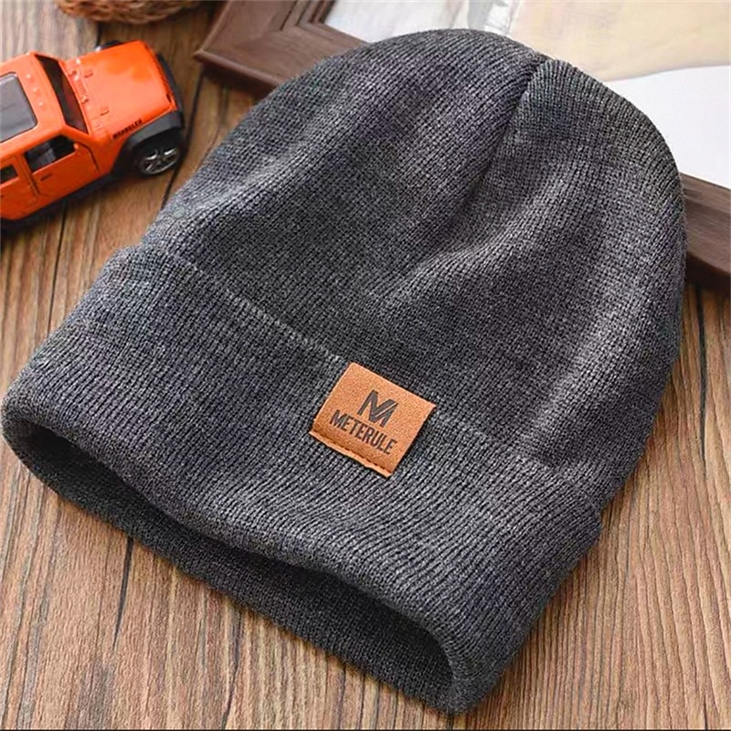 2026年 男性用 男女兼用 ビーニー・ハット 冬の帽子 つばなし帽 骷髅头毛线帽 ニット帽 ブラック ルビーレッド アクリル繊維 ニット 居心地の良い デイリーウェア お出かけ 単色/無地 ウォーム  コレクション – $9.49 –P5