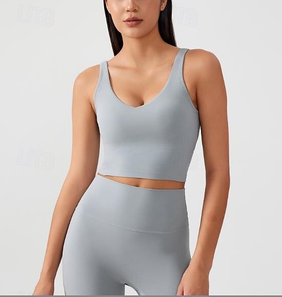 Damskie Top do jogi Stanik sportowy Bielizna Střední podpora Nagi Jednolity/zwykły kolor Sport Odzież sportowa Srebrny Czarny Pilates Zumba Bieganie 2026 - $26.99 –P8
