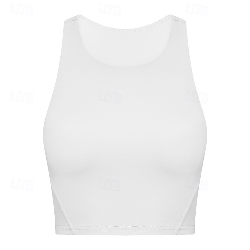 Damskie Biustonosz typu racerback Czołg Wyściełany Bez rękawów Top Athleisure Jesień Solidne kolory Wysokie podpory Oddychający Siłownia Bieganie Zdatność Odzież sportowa Odzież sportowa Czarny Biały 2026 - $25.99 –P20