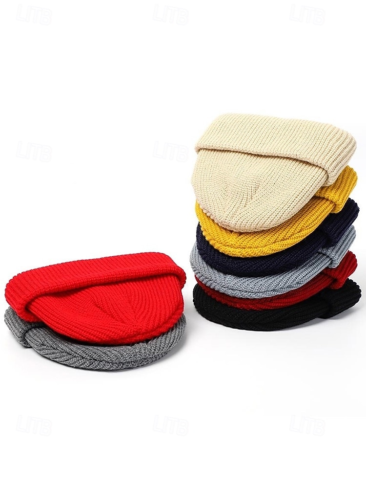 Férfi kötött sapka - puha és kényelmes, bordázott kialakítás, ideális téli és karácsonyi ajándéknak 2026 - $11.99 –P8