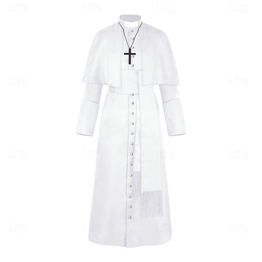 Retrò Vintage Medievale Rinascimento Cappotto Costume di fantasia Prete Costume Per uomo Halloween Carnevale Performance LARP Fiera Rinascimentale Adulti Body / Tutina del 2026 a $49.99 –P15