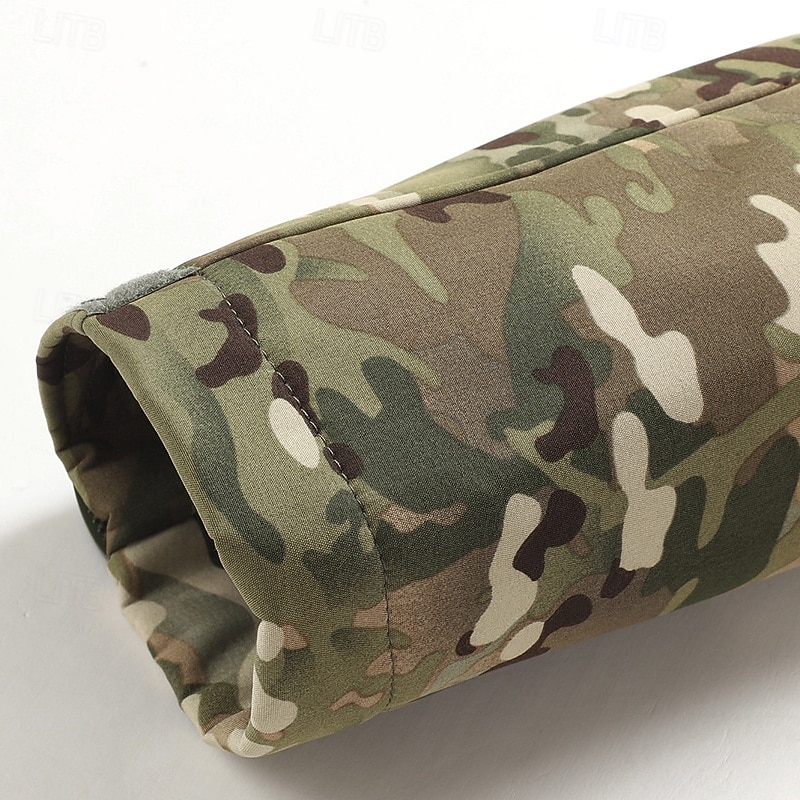 Homens Casaco exterior Jaqueta Softshell Jaqueta de Trilha Férias Diário A Prova de Vento À Prova-de-Água Bolsos Outono Inverno Tecido Côr Camuflagem Moda Clássico Com Capuz Padrão Cinzento Verde de 2026 por $47.99 –P13