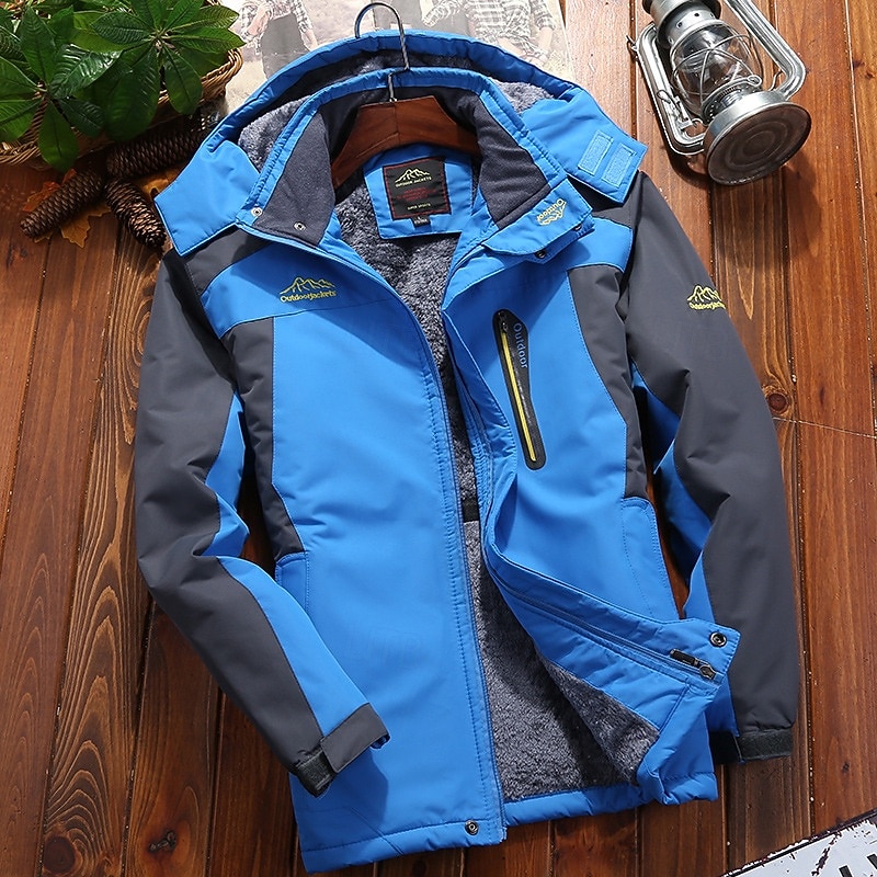 Per uomo Giacca softshell Giacca da escursionismo Giacca in Pile Giacca termica Inverno All'aperto Patchwork Calore Termico Top Nero Verde militare Rosso Blu del 2025 a $102.99 –P4