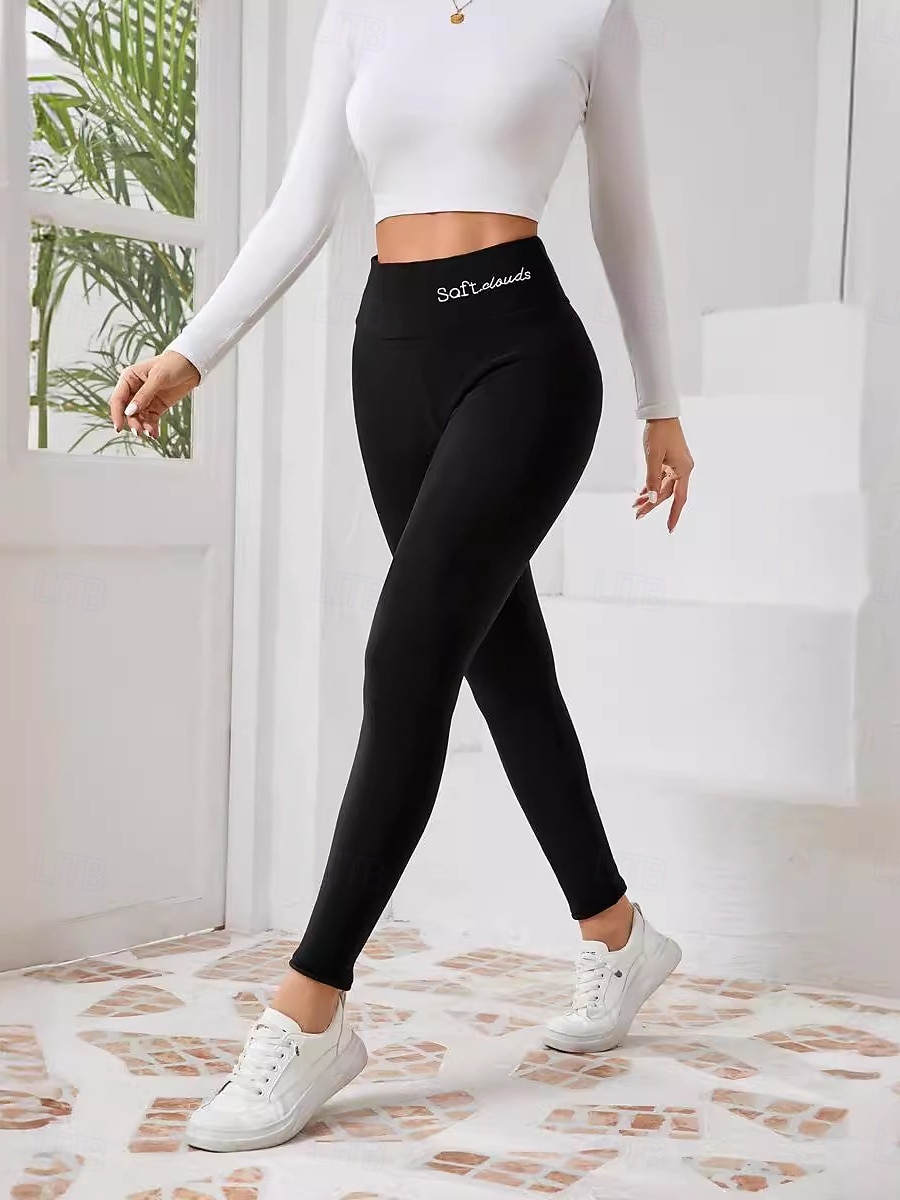 Women's Fleece Pants Leggings Fleece Lined Leggings Fashion Streetwear Casual Full Length High Waist Plain High Cut Comfy Soft Comfortable Stretchy Home Daily Wine Navy Black Gray Fall Winter Regular 2025 - $22.99 –P7