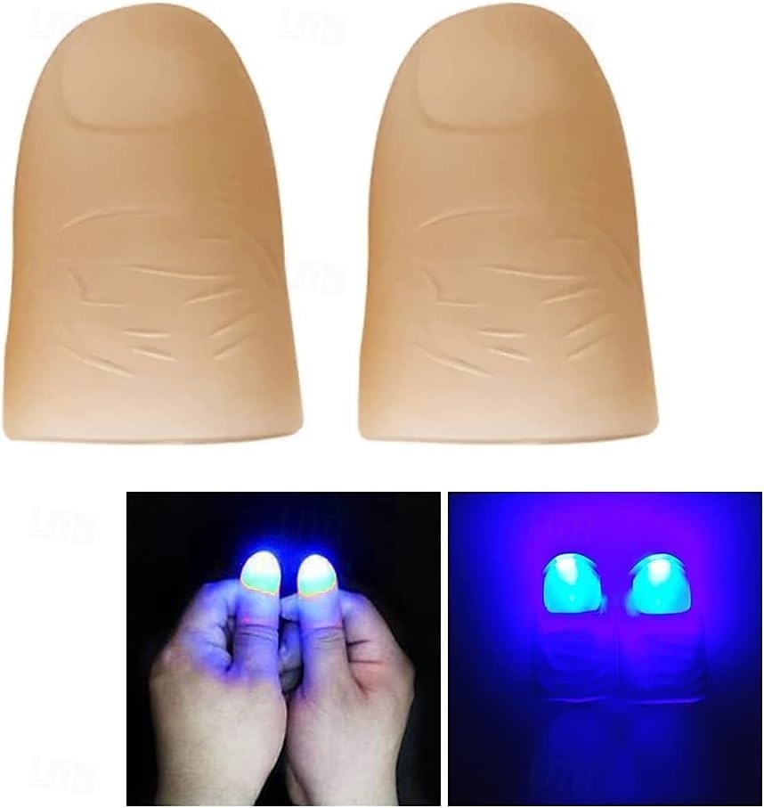 set di luci magiche per il pollice, trucco magico con luci per le dita, lampada a led per le dita, luci per i pollici, oggetti di scena per la magia delle feste del 2025 a $11.49 –P1