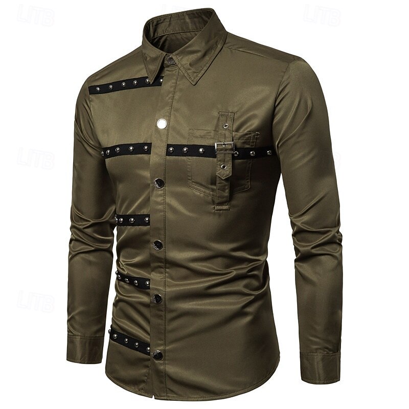Hombre Camisa Camisa de verano Camisa casual Abotonar la camisa Negro Vino Verde Ejército Manga Larga Plano Diseño Vacaciones Hawaiano Botones Ropa Mezcla de Algodón Moda Casual Cómodo 2026 - $35.99 –P6