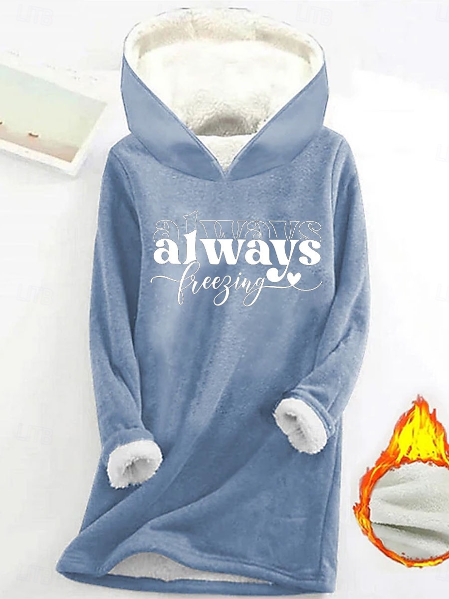 Női Pulóver Hoodie pulóver Grafika Szöveg Alkalmi Comfrt Hosszú ujj Kapucni Hosszú felsők Utca Hétköznapi Nyomtatott Arcpír rózsaszín Medence Szürke Ősz Tél 2025 - $28.99 –P5