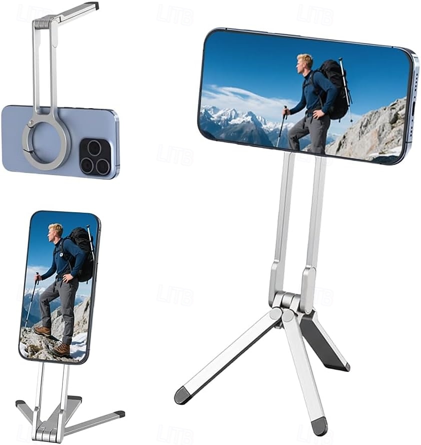 Trépied magnétique puissant pour iPhone, nouveau support de trépied portable 2025 pour iPhone 16/15/14/13/12 Plus Pro Max, rotation à 360 degrés pour trépieds pour activités de plein air de 2025 ? $19.99 –P2