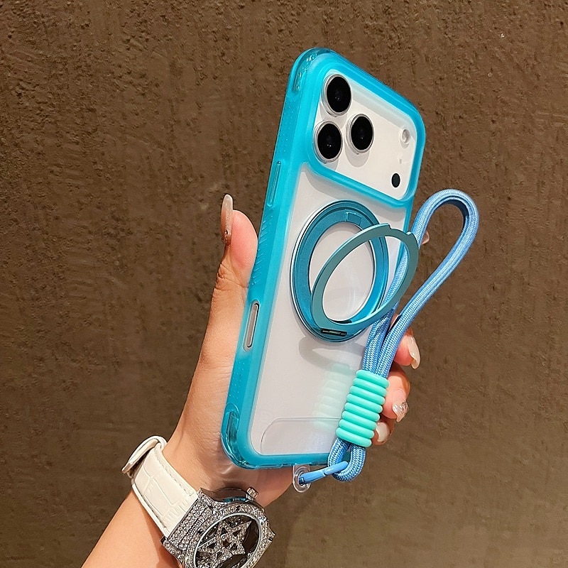 2025年 電話 ケース 用途 iPhone 17 Pro Max 17 Air 16 15 14 Pro Max Plus 13 Pro Max バックカバー ストラップ付き ワイヤレス充電をサポート キックスタンド レトロ風 TPU アクリル  コレクション – $21.99 –P4