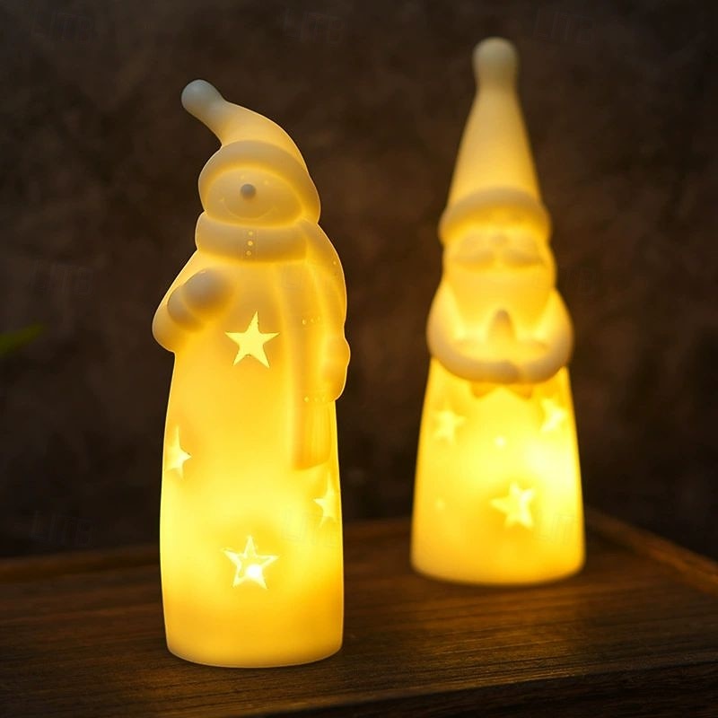 3pcs Christmas Candle Light Santa Claus Christmas Snowman LED Night Light Battery Powered Christmas Party New Year Home Creative Desktop Ornaments Holiday Atmosphere Light 2025 - CAD $21.99 –P5