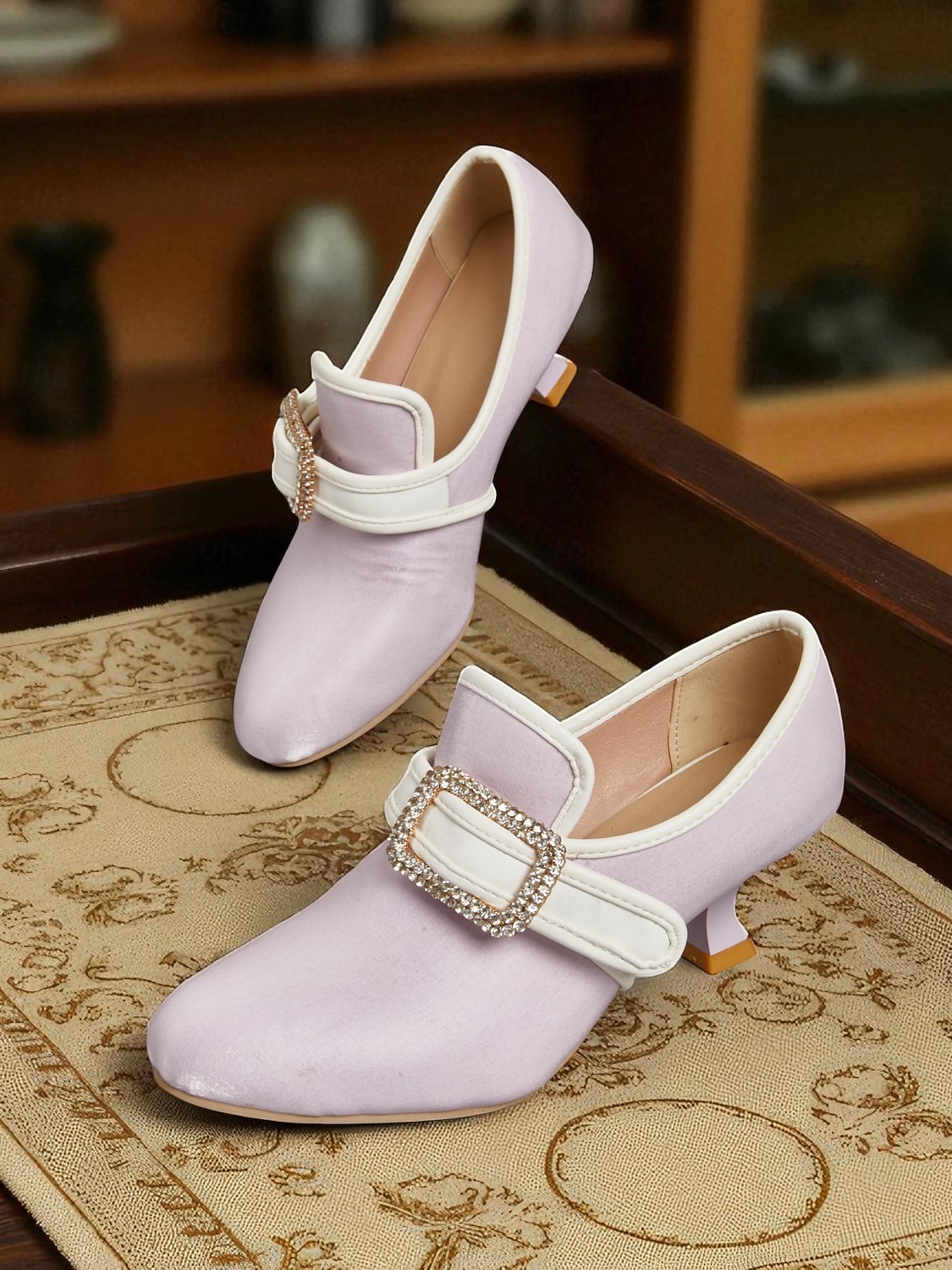 naisten 1920-luvun vintage-viktoriaaniset solkikorkokengät - edvardiaaniset satiinikengät kissanpentukorolla lolita-, rokokoo- ja gatsby-juhliin tai cosplay-asuihin 2025 - $54.99 –P5